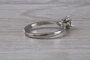 Petite Hlaf carat Moissanite Diamond set Solitaire