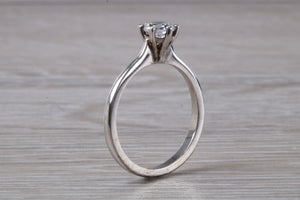 Petite Hlaf carat Moissanite Diamond set Solitaire