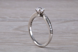 Petite Twist Shank Diamond Engagement Ring