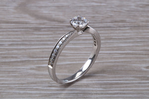 Petite Twist Shank Diamond Engagement Ring
