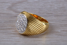 Load image into Gallery viewer, Chunky and Very Dressy Gents One carat Diamond set Signet Ring