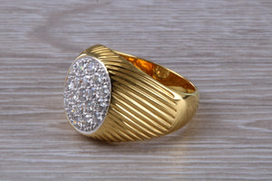 Chunky and Very Dressy Gents One carat Diamond set Signet Ring