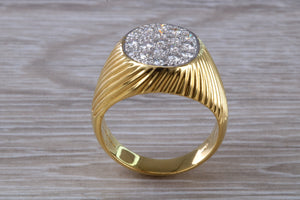 Chunky and Very Dressy Gents One carat Diamond set Signet Ring