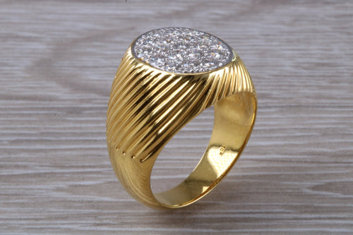 Chunky and Very Dressy Gents One carat Diamond set Signet Ring