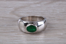 Load image into Gallery viewer, Gents Chunky One carat Natural Emerald set Ring