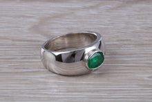 Load image into Gallery viewer, Gents Chunky One carat Natural Emerald set Ring