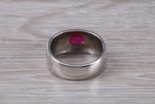 Load image into Gallery viewer, Gentlemens chunky natural Ruby set Ring, oval cut weighing 1.23ct weight,Sterling Silver