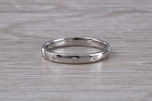 Load image into Gallery viewer, Platinum Diamond Band set with three Round cut Diamonds