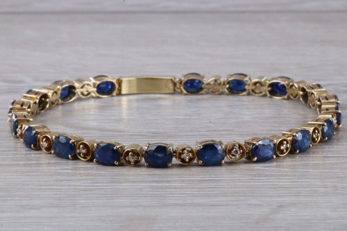 9 carat Blue Ceylon Sapphire and Diamond set Bracelet