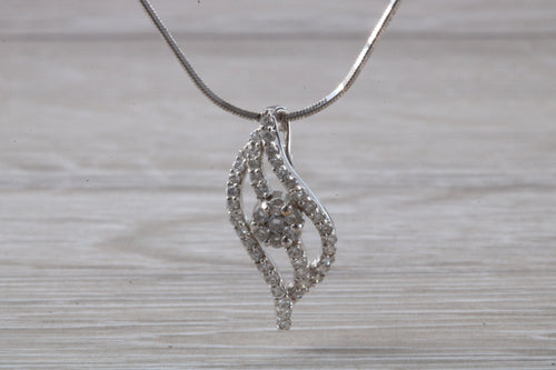 Dressy Diamond set 18ct White Gold Necklace