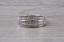 Load image into Gallery viewer, Three Row, 5 mm wide Diamond set Ring