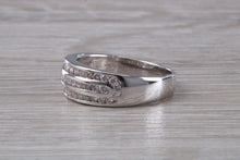 Load image into Gallery viewer, Three Row, 5 mm wide Diamond set Ring