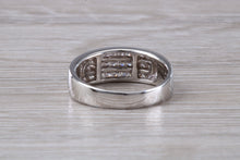 Load image into Gallery viewer, Three Row, 5 mm wide Diamond set Ring