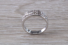 Load image into Gallery viewer, Three Row, 5 mm wide Diamond set Ring