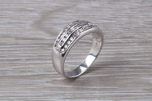 Load image into Gallery viewer, Three Row, 5 mm wide Diamond set Ring