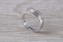 Load image into Gallery viewer, Three Row, 5 mm wide Diamond set Ring