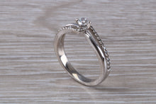Load image into Gallery viewer, Twist Shank Shoulder Diamond set White Gold Ring