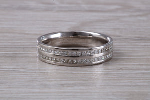 Half Circle set Double Row Princess cut Diamond set Band