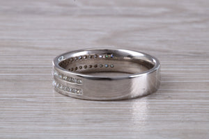 Half Circle set Double Row Princess cut Diamond set Band