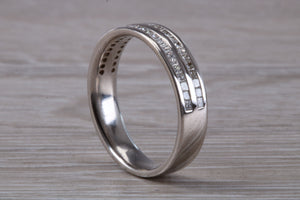 Half Circle set Double Row Princess cut Diamond set Band