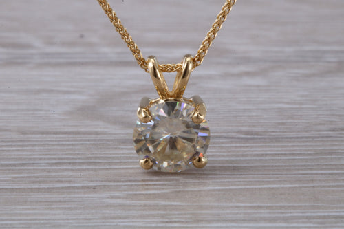 Two carat Moissanite Diamond Solitaire Necklace