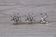 Load image into Gallery viewer, Dressy Diamond Cluster set 18ct White Gold Stud Earrings