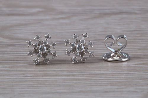 Dressy Diamond Cluster set 18ct White Gold Stud Earrings