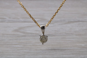 Simple and Elegant Diamond Solitaire set Two Tone Gold Necklace