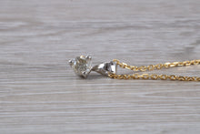 Load image into Gallery viewer, Simple and Elegant Diamond Solitaire set Two Tone Gold Necklace