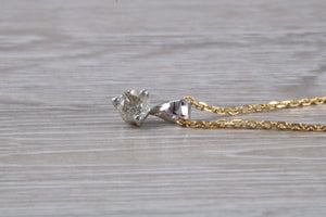 Simple and Elegant Diamond Solitaire set Two Tone Gold Necklace