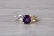 Load image into Gallery viewer, Two carat Amethyst set in 18ct White and Yellow Gold Twist Ring