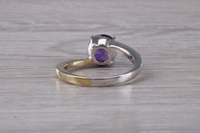 Load image into Gallery viewer, Two carat Amethyst set in 18ct White and Yellow Gold Twist Ring
