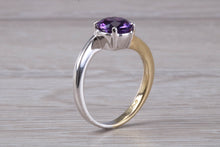 Load image into Gallery viewer, Two carat Amethyst set in 18ct White and Yellow Gold Twist Ring