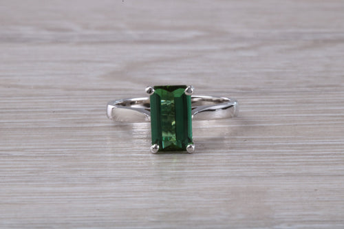 1.50 carat Stunning Emerald Cut Green Tourmaline Ring