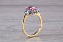 Load image into Gallery viewer, Pink and Blue Topaz set 18ct Yellow Gold Ring