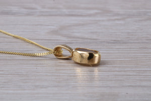 Oval cut Citrine set Yellow Gold Necklace