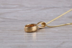 Oval cut Citrine set Yellow Gold Necklace