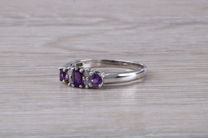 Amethyst and Diamond set White Gold Ring