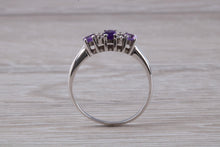 Load image into Gallery viewer, Amethyst and Diamond set White Gold Ring