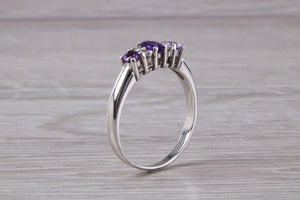 Amethyst and Diamond set White Gold Ring