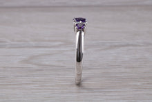 Load image into Gallery viewer, Amethyst and Diamond set White Gold Ring