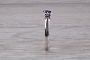 Amethyst and Diamond set White Gold Ring