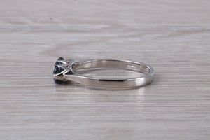 Sapphire set 18ct White Gold Trilogy Ring