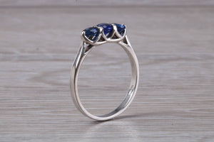 Sapphire set 18ct White Gold Trilogy Ring
