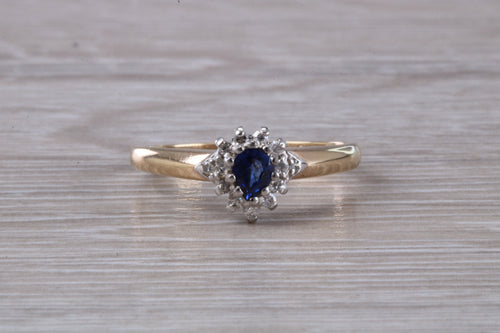 Petite Blue Sapphire and Diamond set Ring