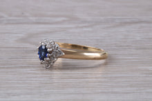 Load image into Gallery viewer, Petite Blue Sapphire and Diamond set Ring