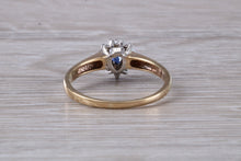 Load image into Gallery viewer, Petite Blue Sapphire and Diamond set Ring