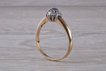 Load image into Gallery viewer, Petite Blue Sapphire and Diamond set Ring