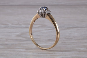 Petite Blue Sapphire and Diamond set Ring