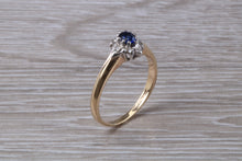 Load image into Gallery viewer, Petite Blue Sapphire and Diamond set Ring